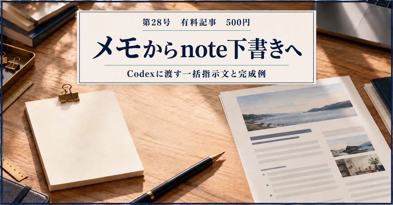 Notate Example Creating a note draft from notes: Instructions for Codex and a ...
