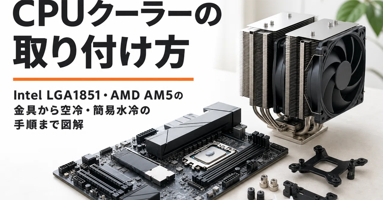 CPUクーラーの取り付け方 Intel LGA1851・AMD AM5の金具から空冷・簡易