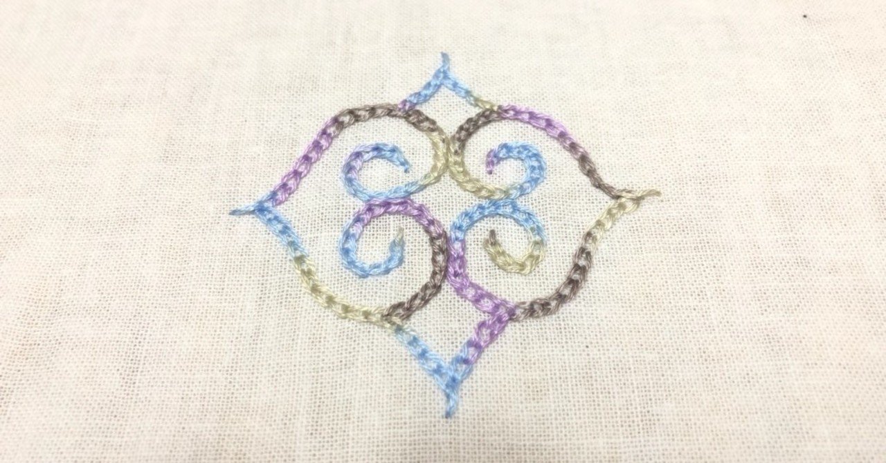 note128日目 腹帯にアイヌ文様刺繍してマスクにします＾＾｜ふー