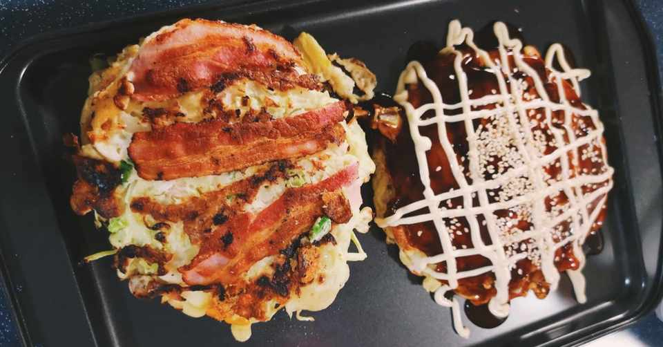 すりおろしじゃがいもとチーズとベーコンの洋風お好み焼き おうちごはん うた Note