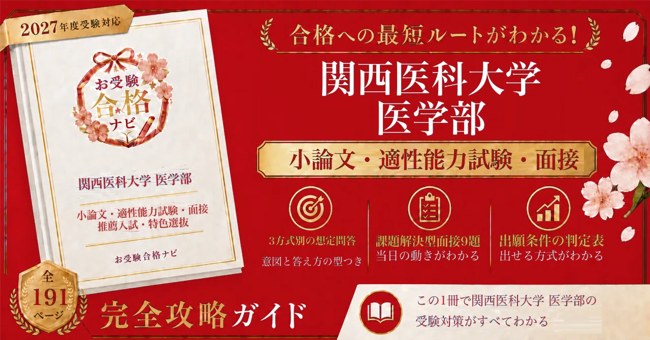 関西医科大学 医学部】推薦入試（学校推薦型選抜） 小論文・適性能力