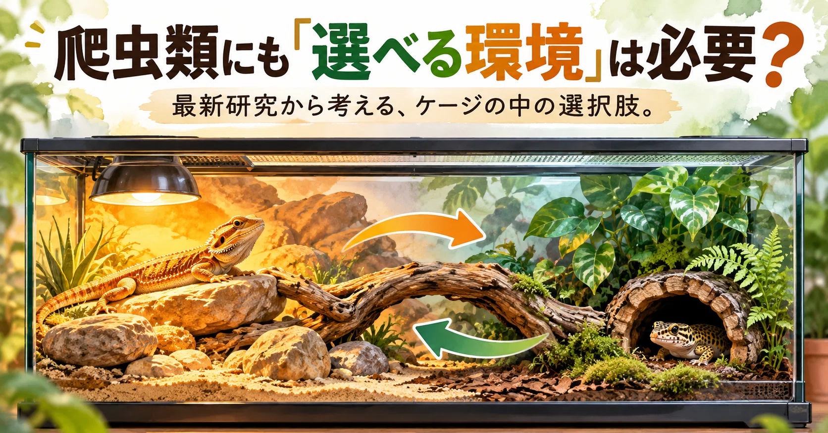 爬虫類にも「選べる環境」は必要？最新研究から考える、ケージの中の