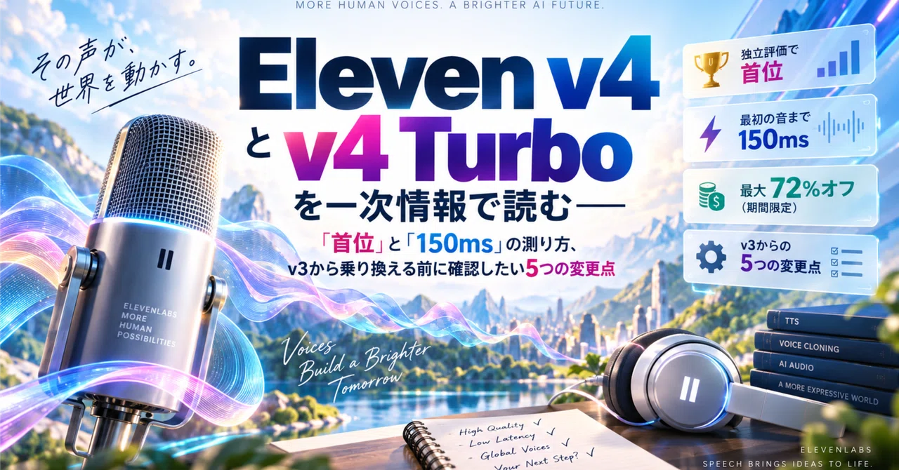 Eleven v4とv4 Turboを一次情報で読む──「首位」と「150ms」の測り方