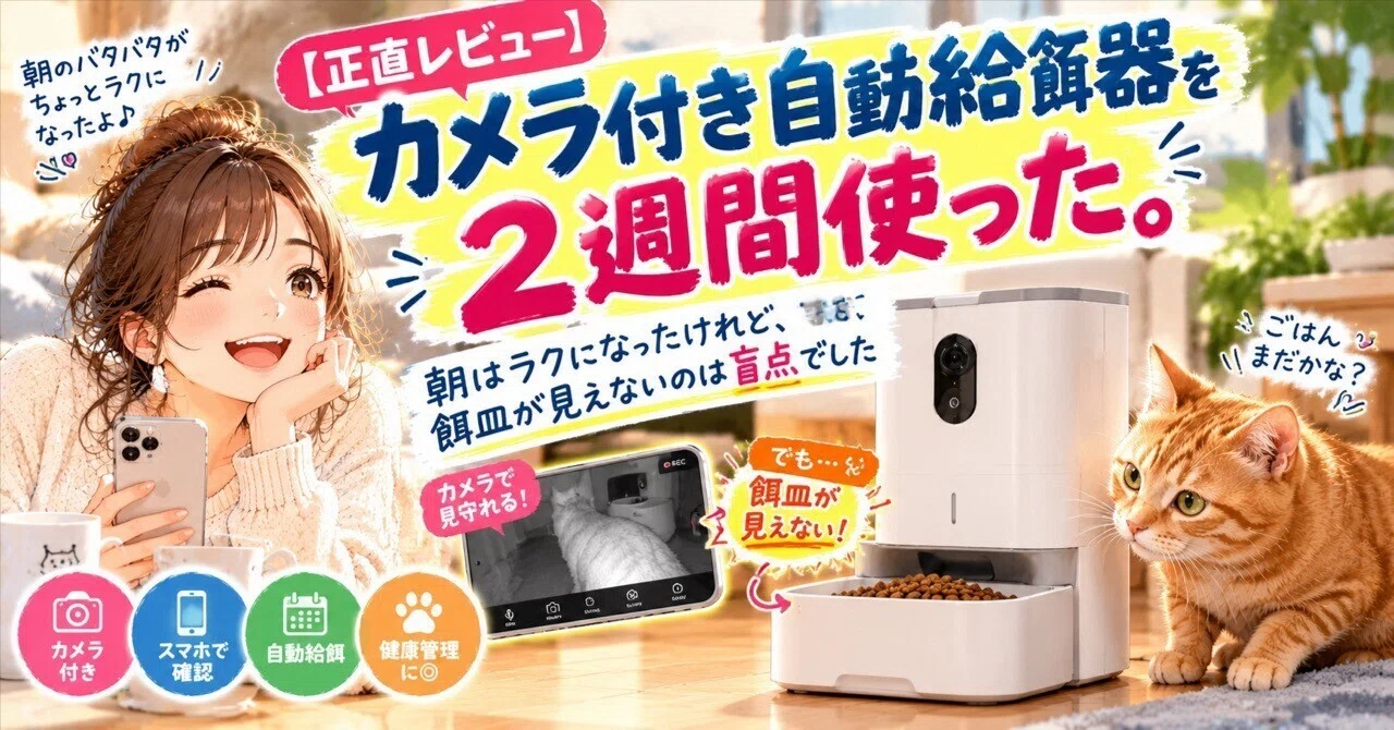 正直レビュー】カメラ付き自動給餌器を2週間使った。朝はラクになった