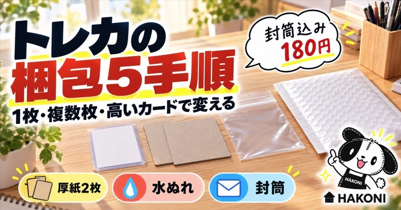 メルカリでトレカを送る梱包方法｜1枚・複数枚・高いカードで封筒と
