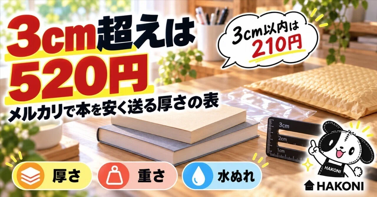 メルカリで本を送る方法｜3cm以上はどうする？いちばん安い送り方を厚