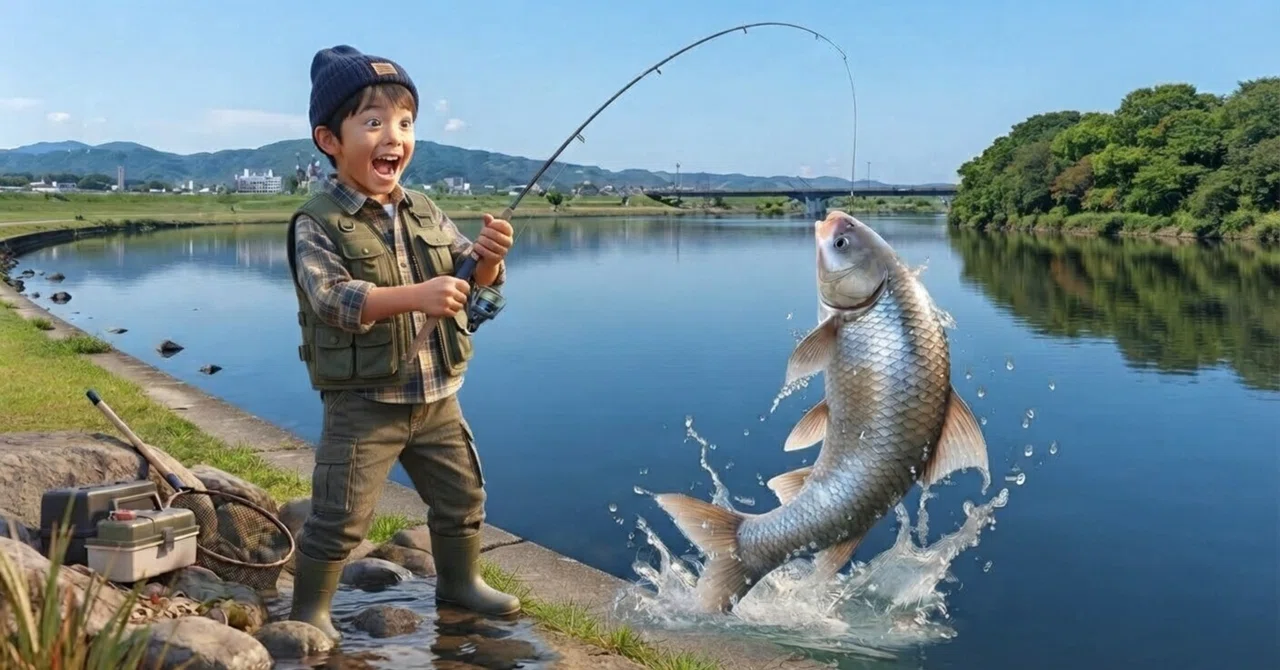 [Fishing] I was fishing for carp in the Chikugo River when I caught a ...