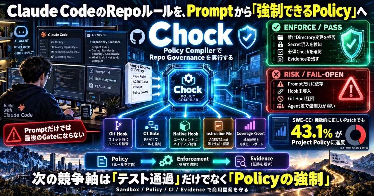 Claude Code의 Repo 규칙을, Prompt에서 '강제 가능한 Policy'로——Chock｜Tomonori Naota
