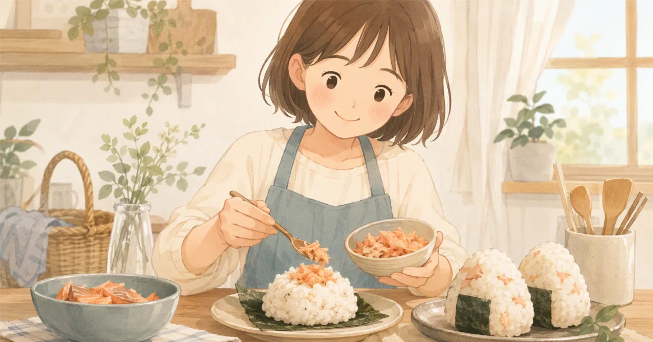If you're making rice balls with salmon flakes, you can reduce the ...