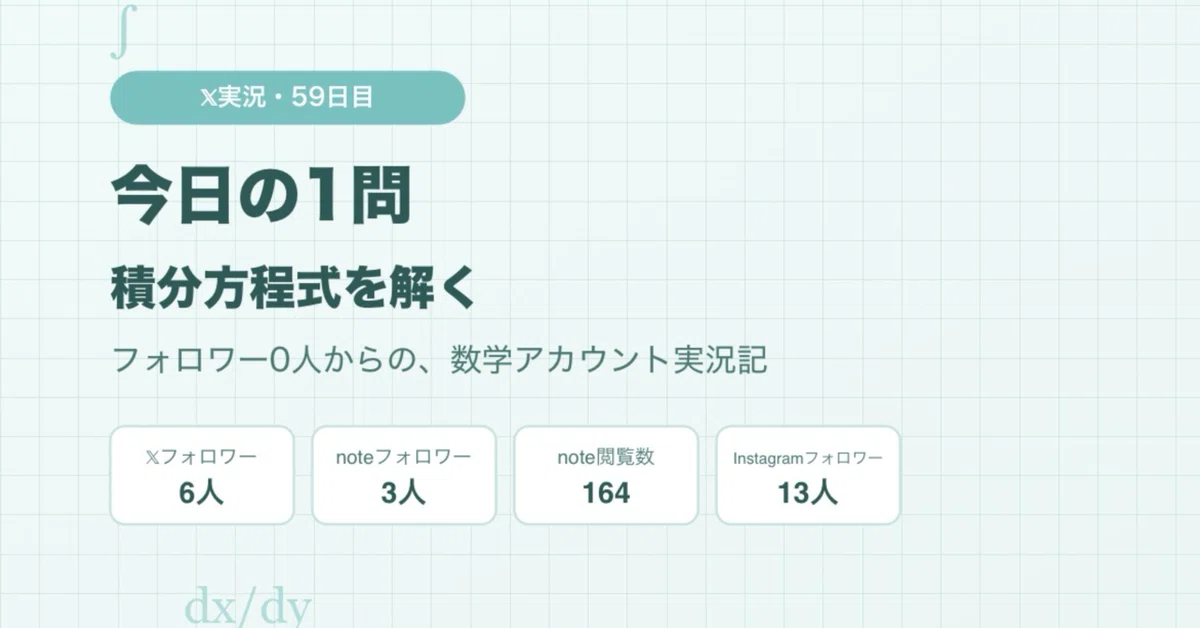 Math 𝕏 Live Report, Day 59. Today's problem is 