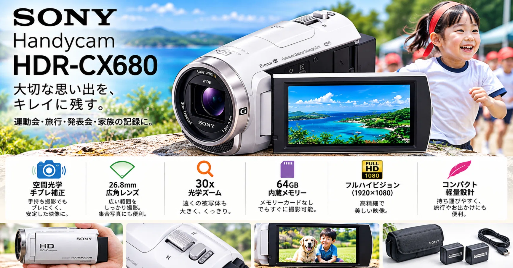 SONY Handycam HDR-CX680の商品レビュー｜みらコラボ