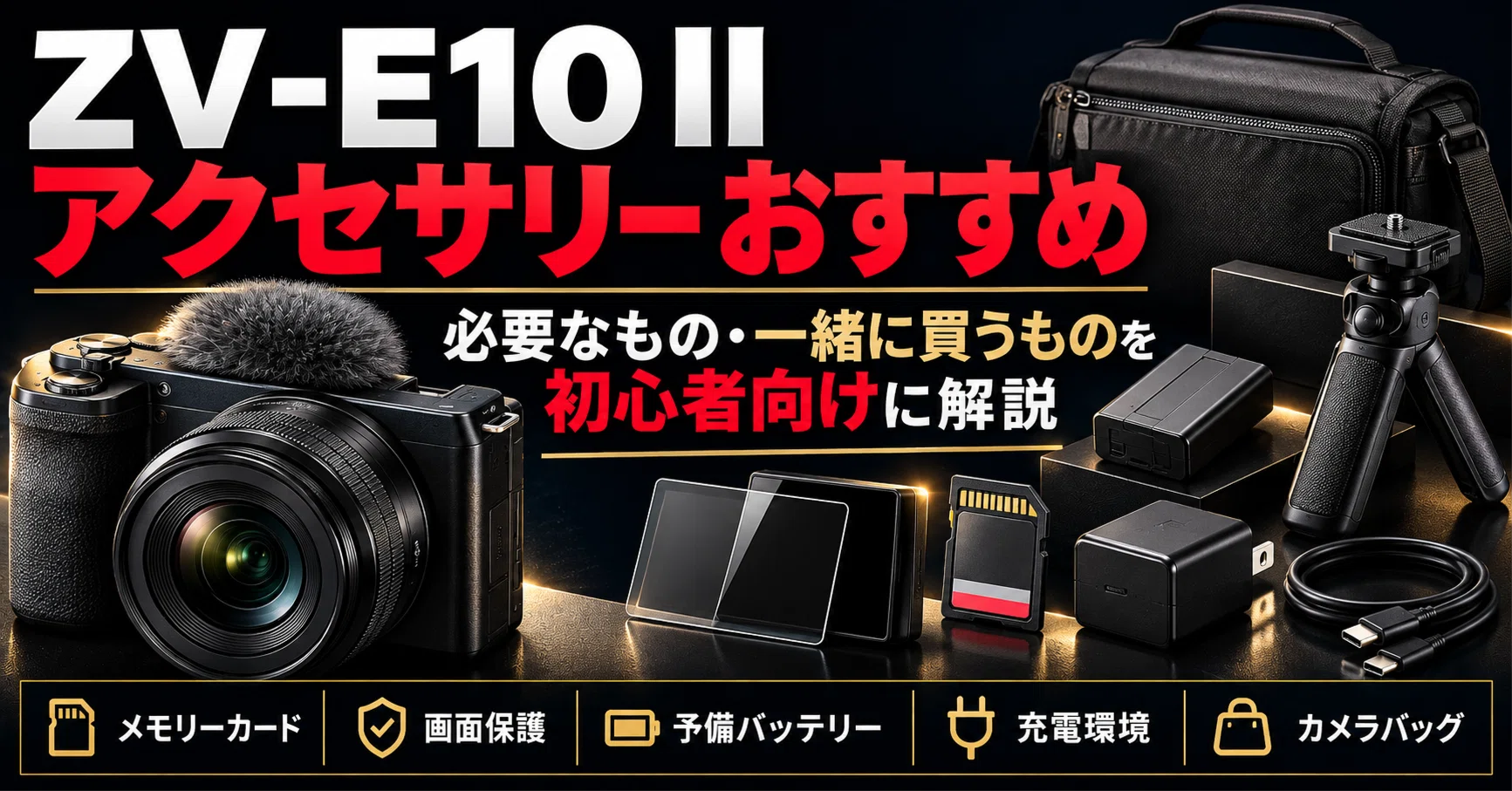 SONY】ZV-E10 II アクセサリーおすすめ｜最初に必要なもの・一緒に買う