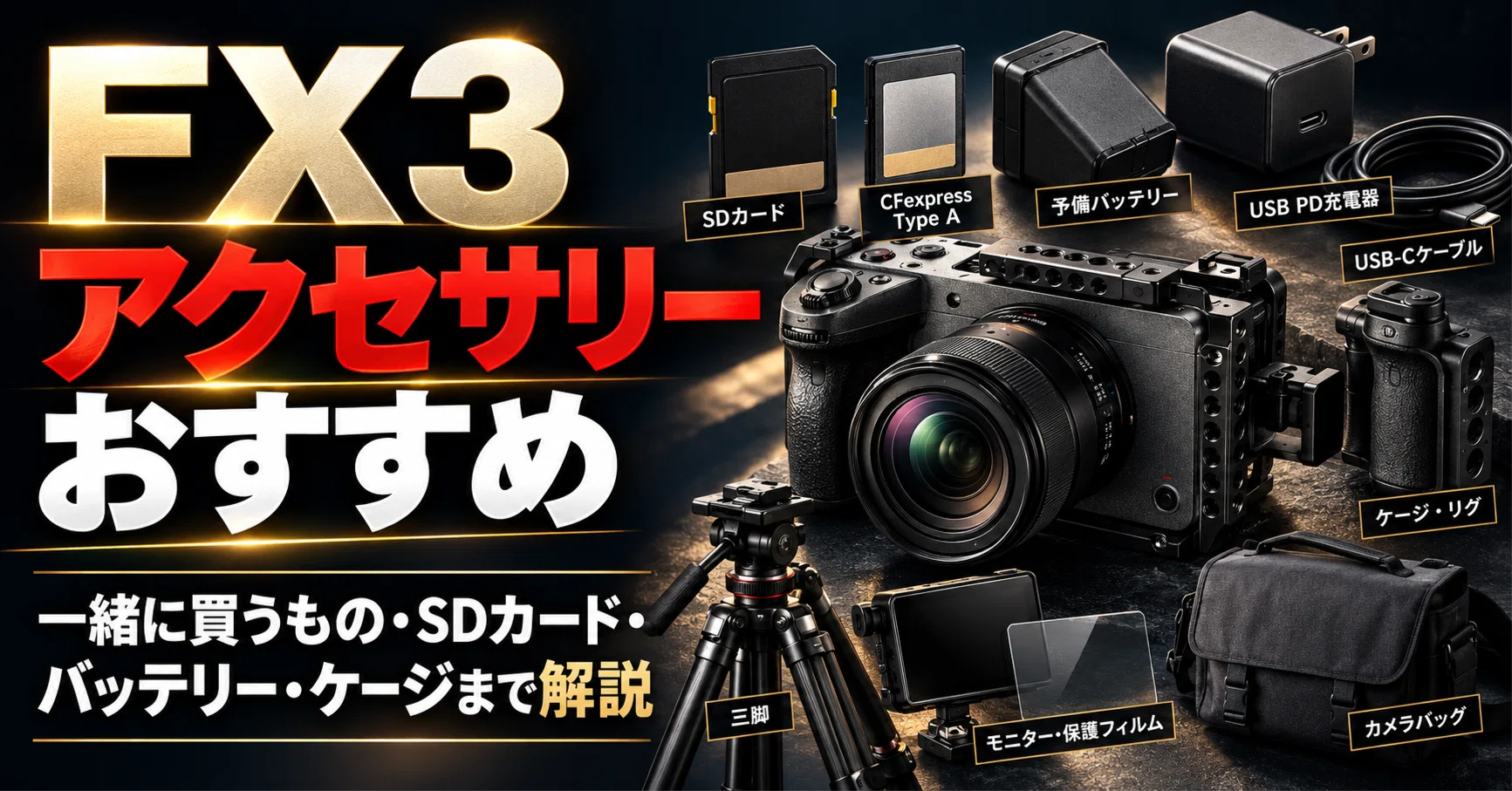 SONY】FX3アクセサリーおすすめ｜一緒に買うもの・SDカード