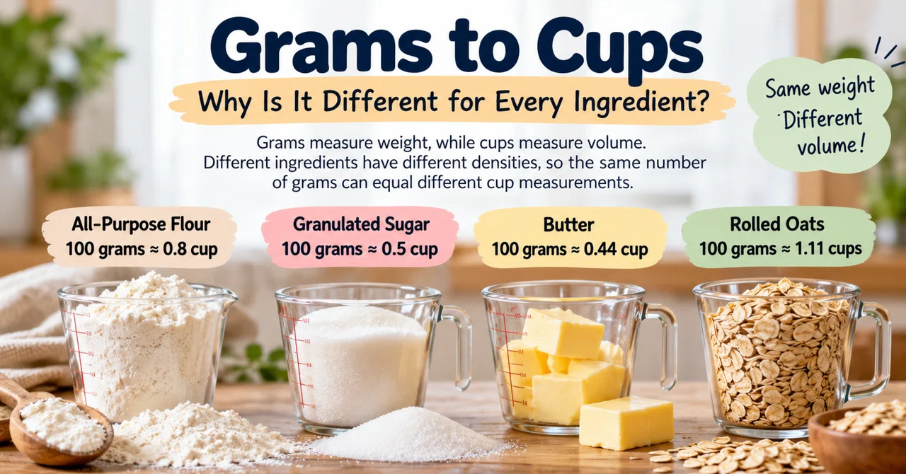 Why Grams to Cups Conversion Is Different for Every Ingredient｜Rashii