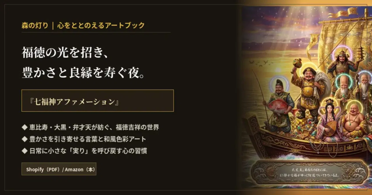 福徳の光を招き、豊かさと良縁を寿ぐ夜。「七福神アファメーション