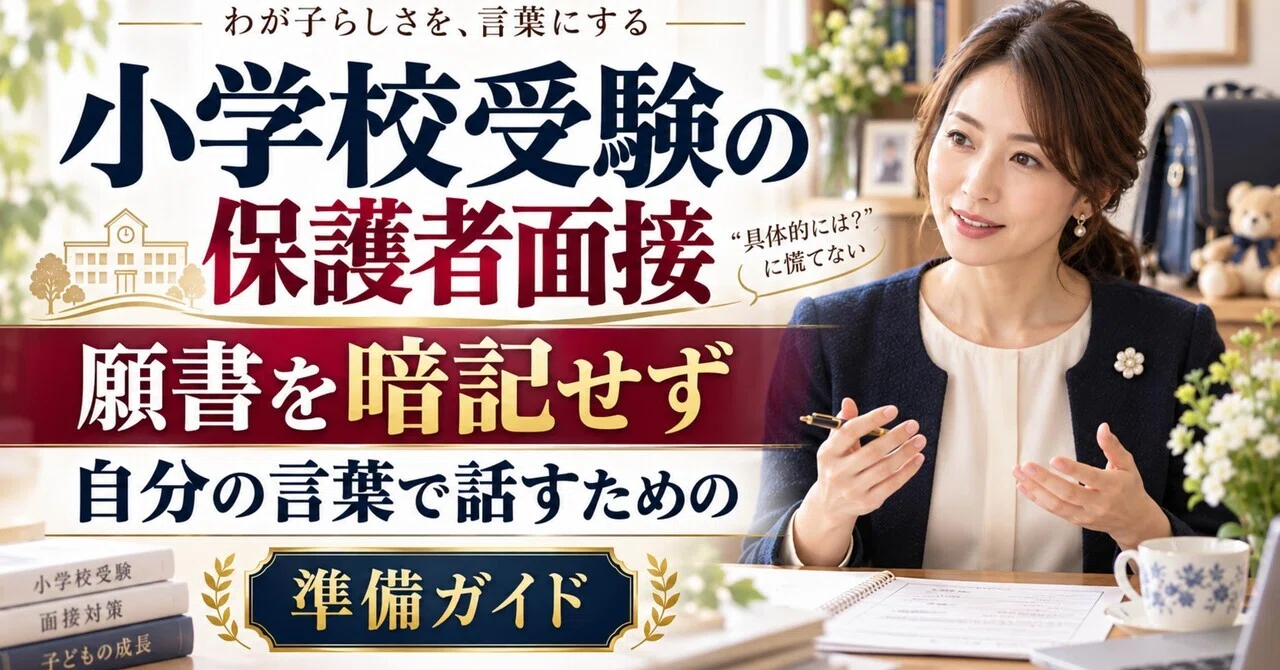 小学校受験の保護者面接｜願書を暗記せず、自分の言葉で話すための準備