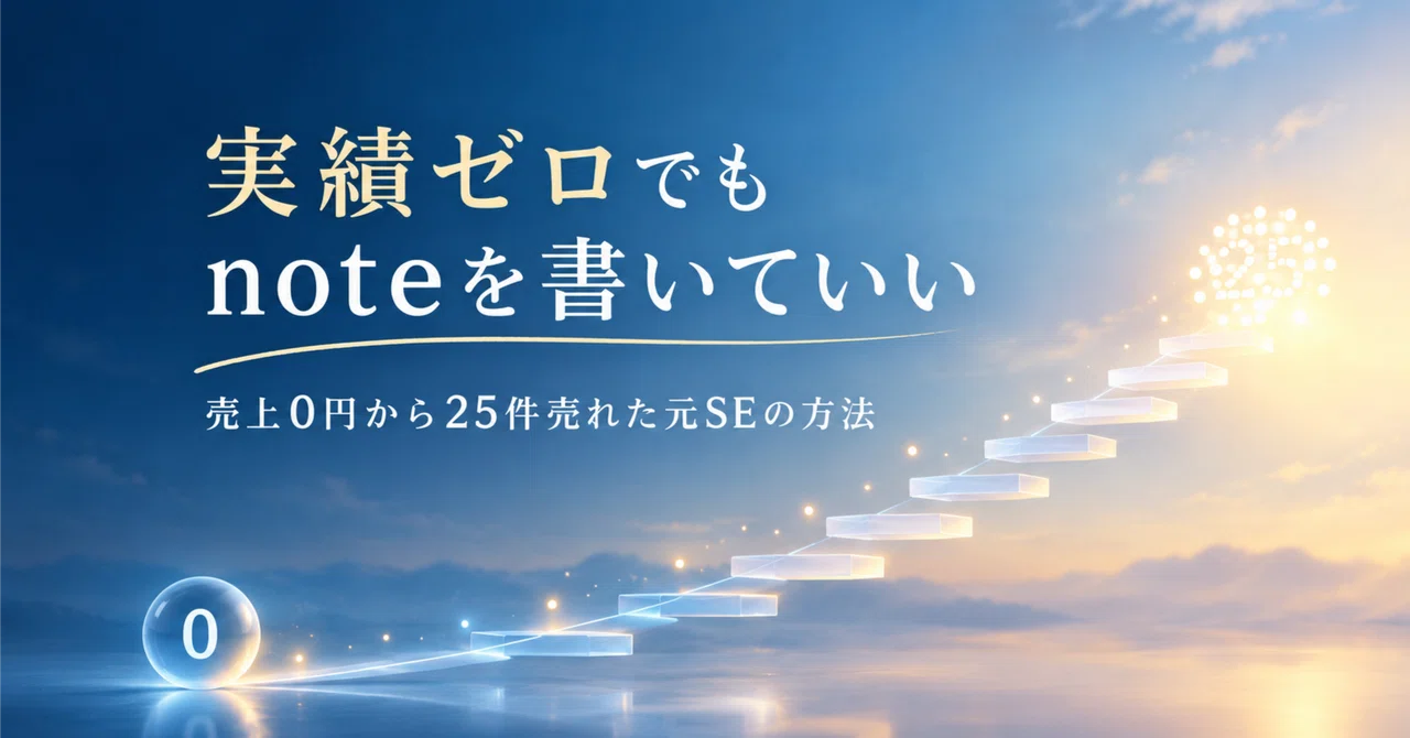 【初心者】実績ゼロでもnoteを書いていい3つの理由|売上0円から25件売れた元SEの方法
