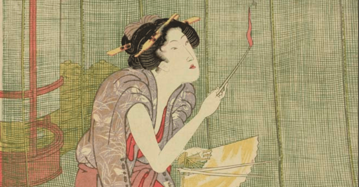 浮世絵を楽しむ】歌川国貞 蚊やき｜江戸城英語通訳ガイド