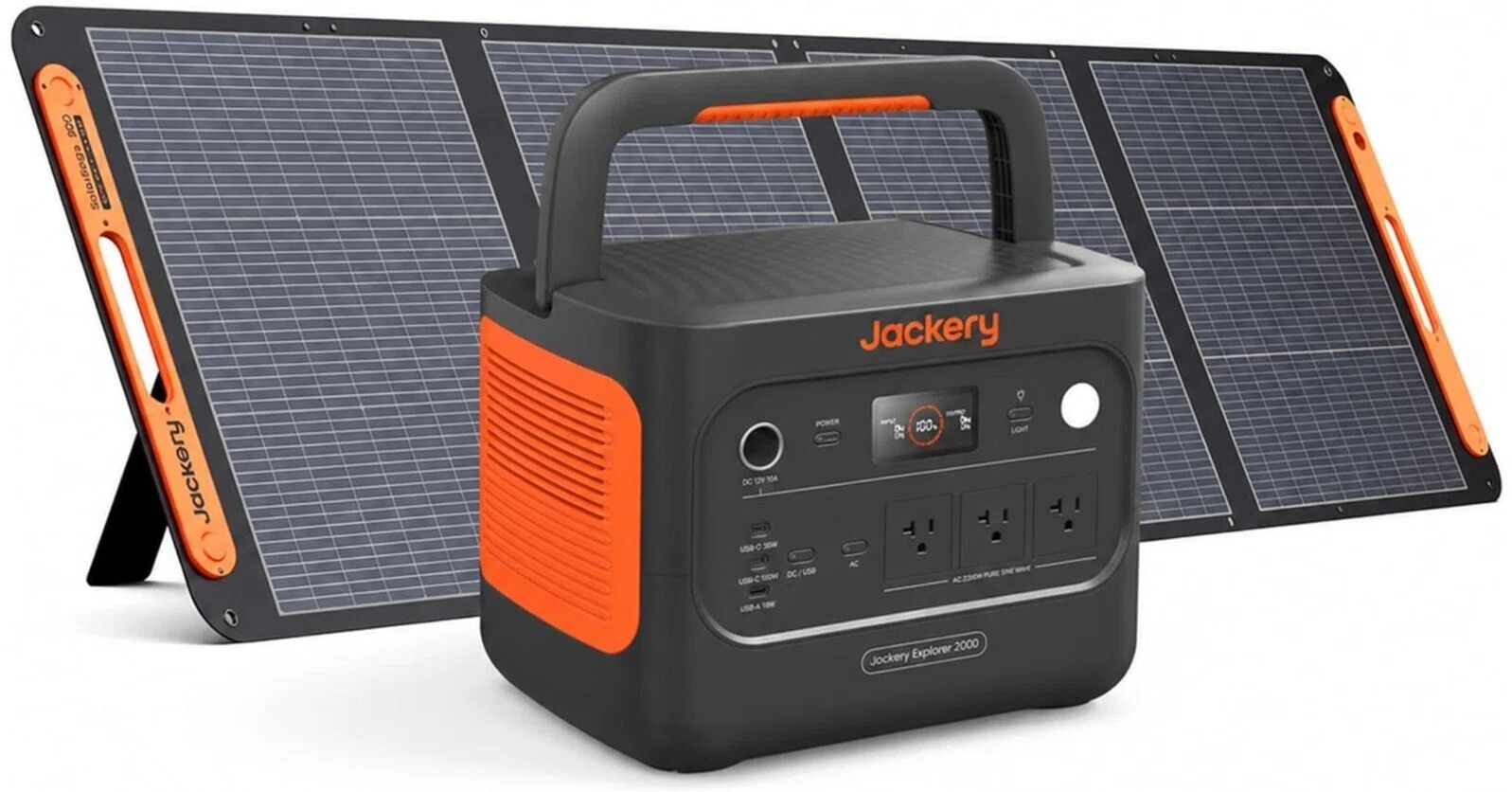 Jackeryポータブル電源200W　ソーラーパネル付き Jackery ポータブル電源 2000 New 200W ソーラーパネル 1枚 2点セット