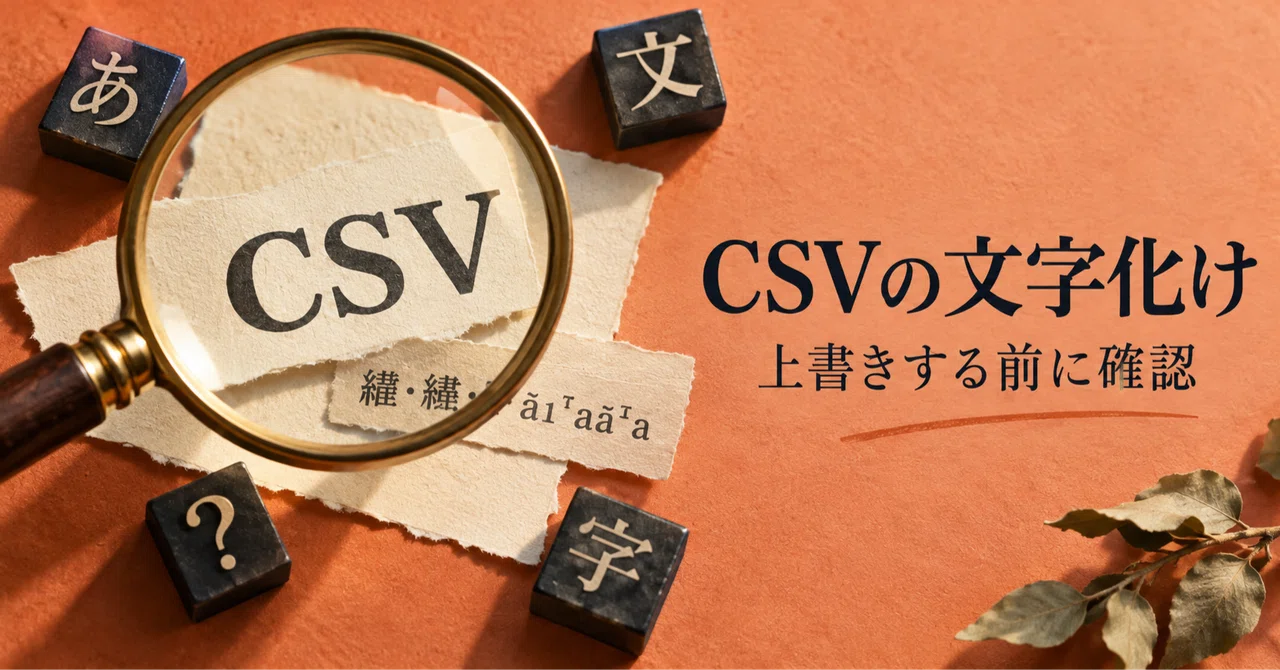 When Japanese in CSV is unreadable, do not overwrite | Verify with ...