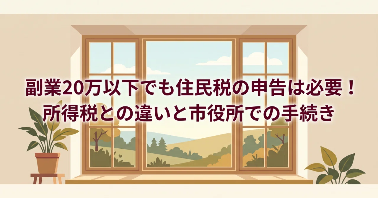 Even if your side income is under 200,000 yen, you must file a resident ...