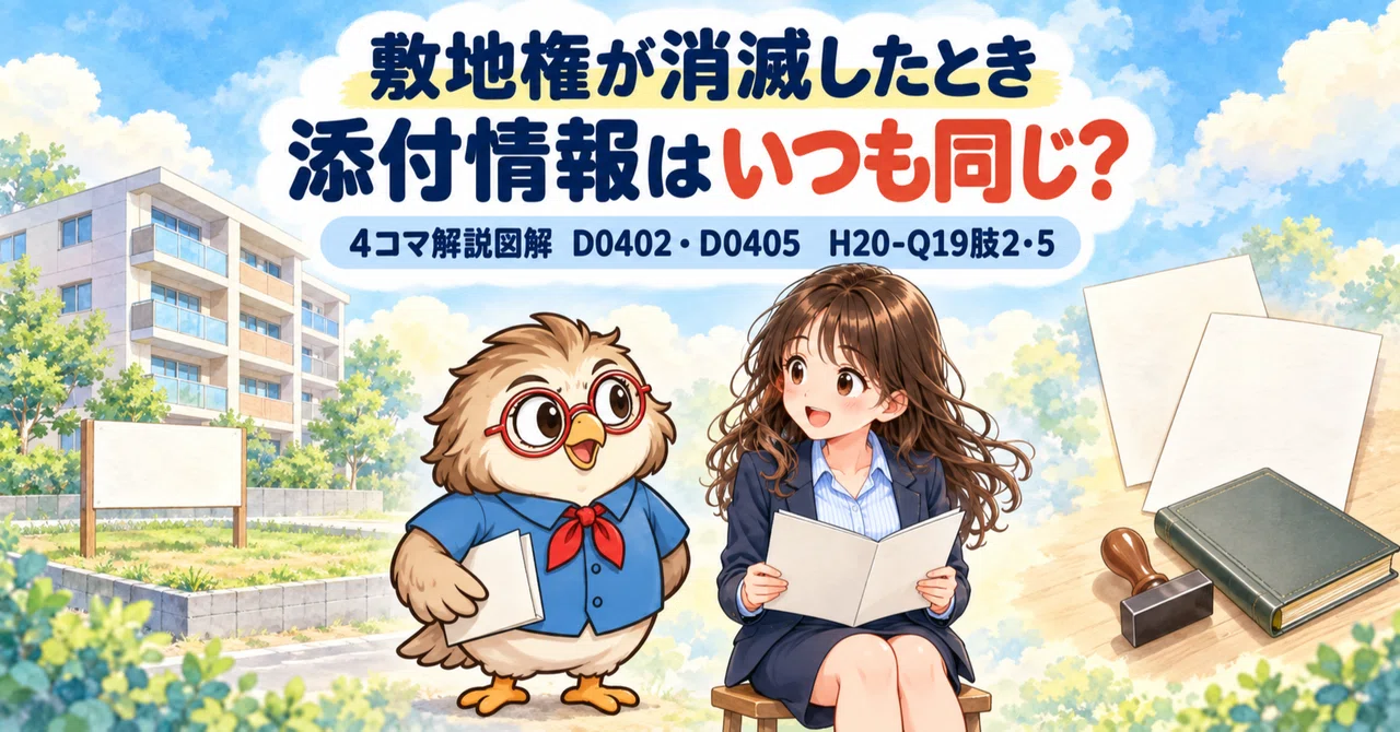 土地家屋調査士受験生向け】4コマ解説図解D0402・D0405～H20-Q19肢2・5