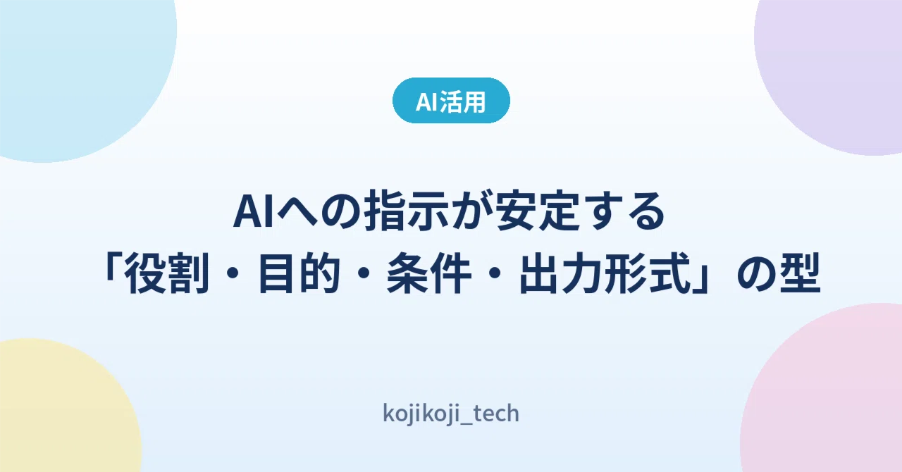 A Template for 'Role, Purpose, Conditions, and Output Format' to ...