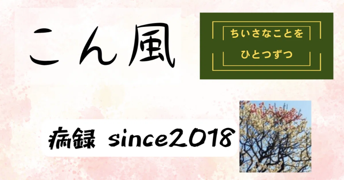 [Medical Record Notes] Things I've Recently Started｜こんぷー（木津根蜜久満）