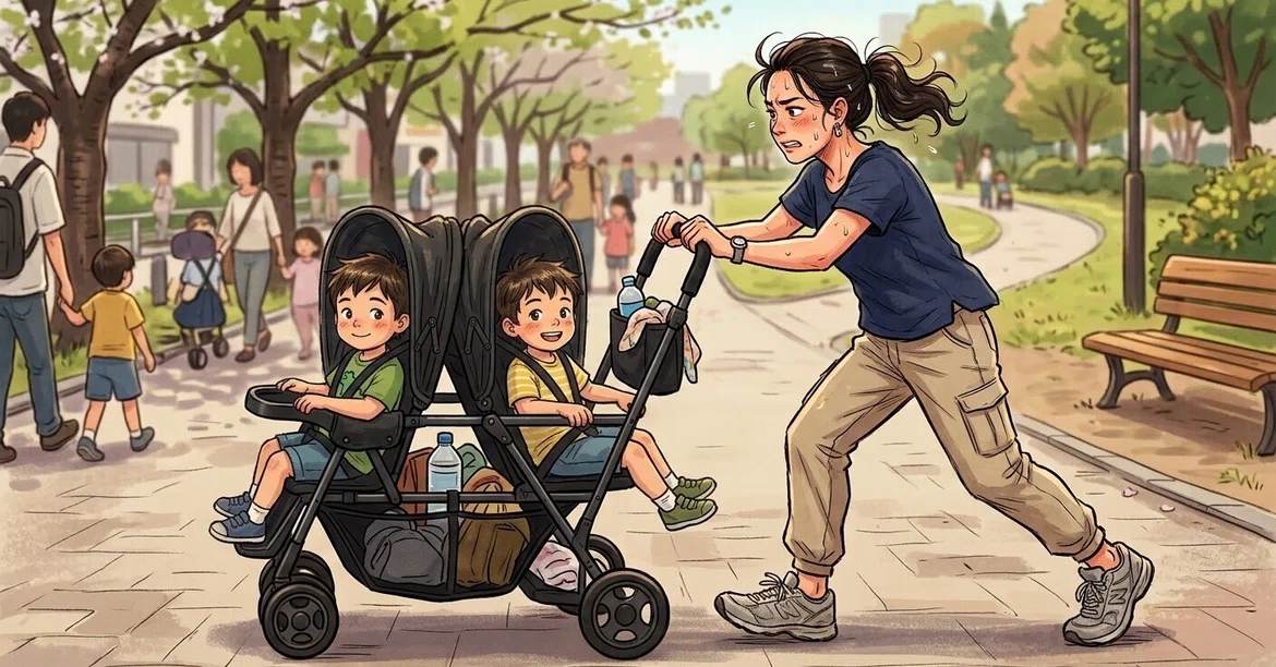 [Childcare with a 2-year age gap] Is a double stroller honestly ...