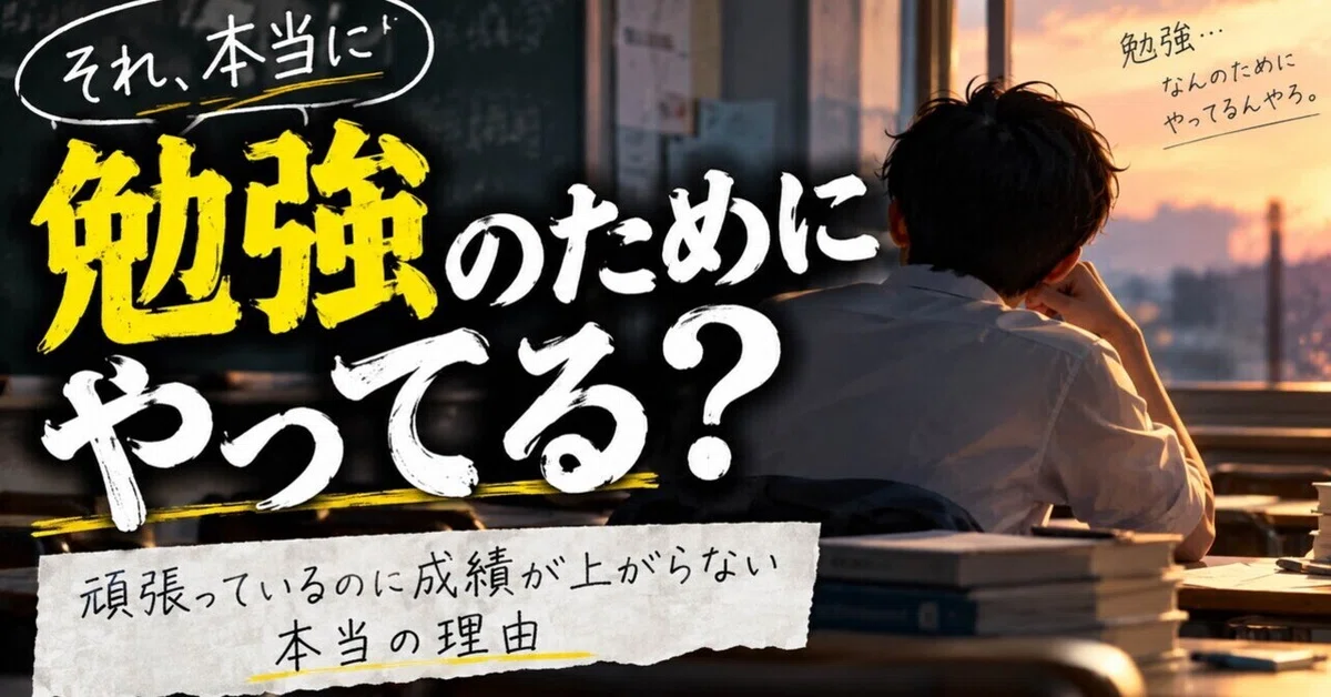 [Study] Are you really doing that 'for the sake of studying'?｜ちーた(現役大学生塾講師)
