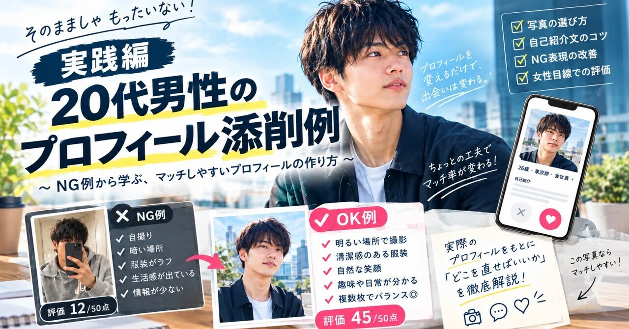 Practical Guide: Examples of Profile Editing for Men in Their 20s｜やるぞ！皆 ...