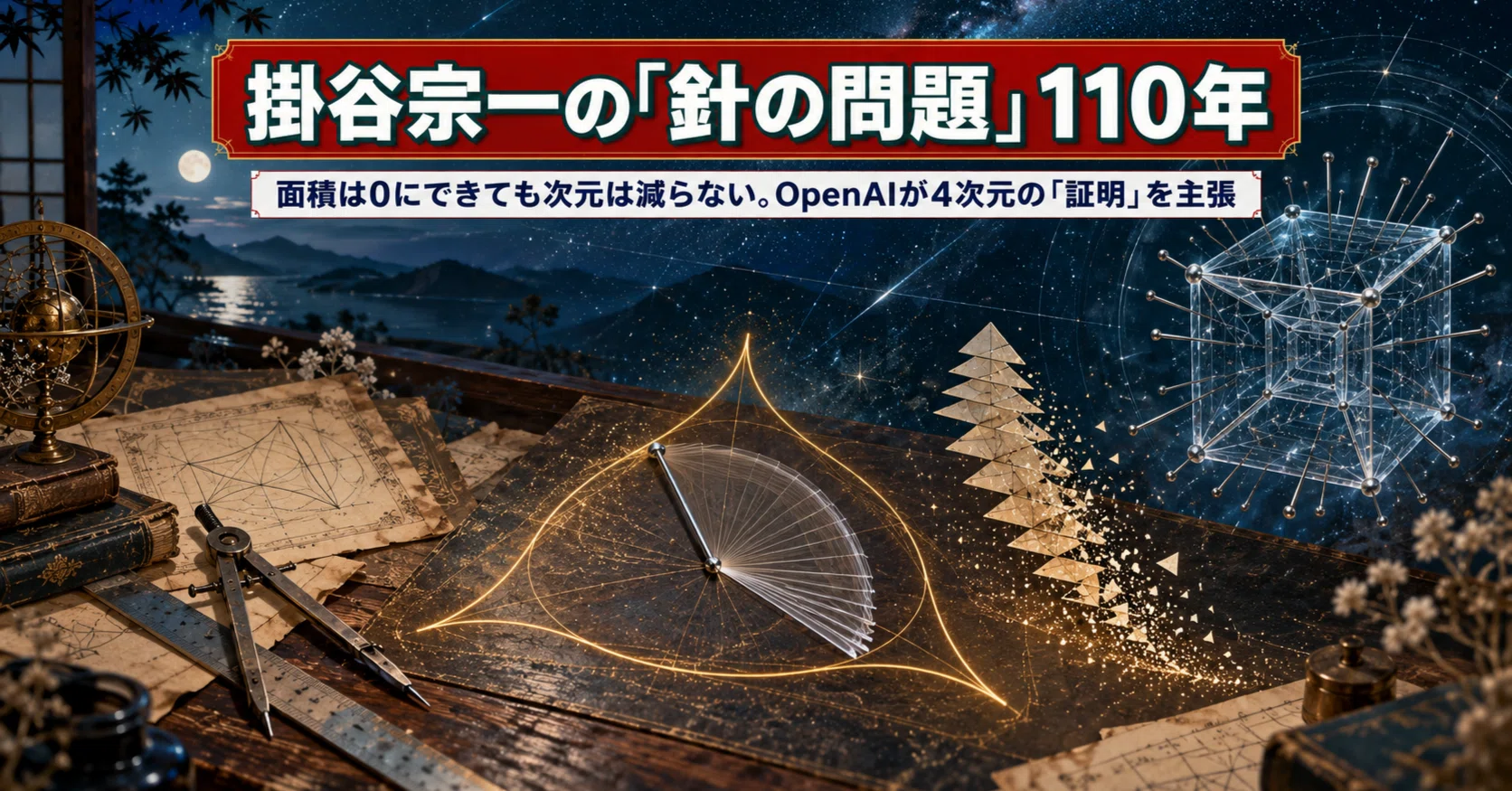 掛谷宗一の「針の問題」110年——面積は0にできても次元は減らない
