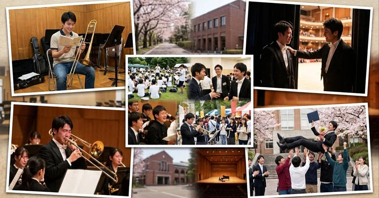 Because I was able to continue playing in the brass band for four years ...