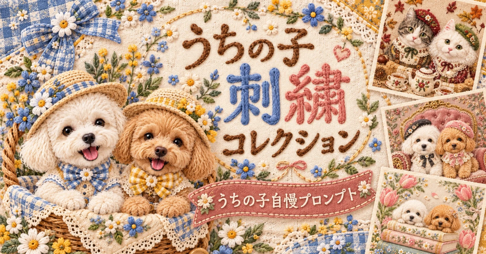 うちの子自慢プロンプト】うちの子刺繍コレクション｜あいか🌟うちの子
