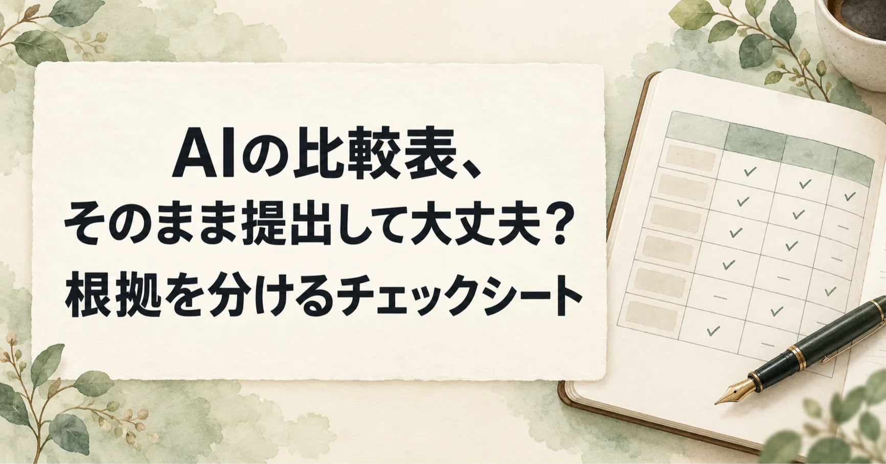 Checklist for Improving the Accuracy of AI-Generated Comparisons｜余白を彩るノート