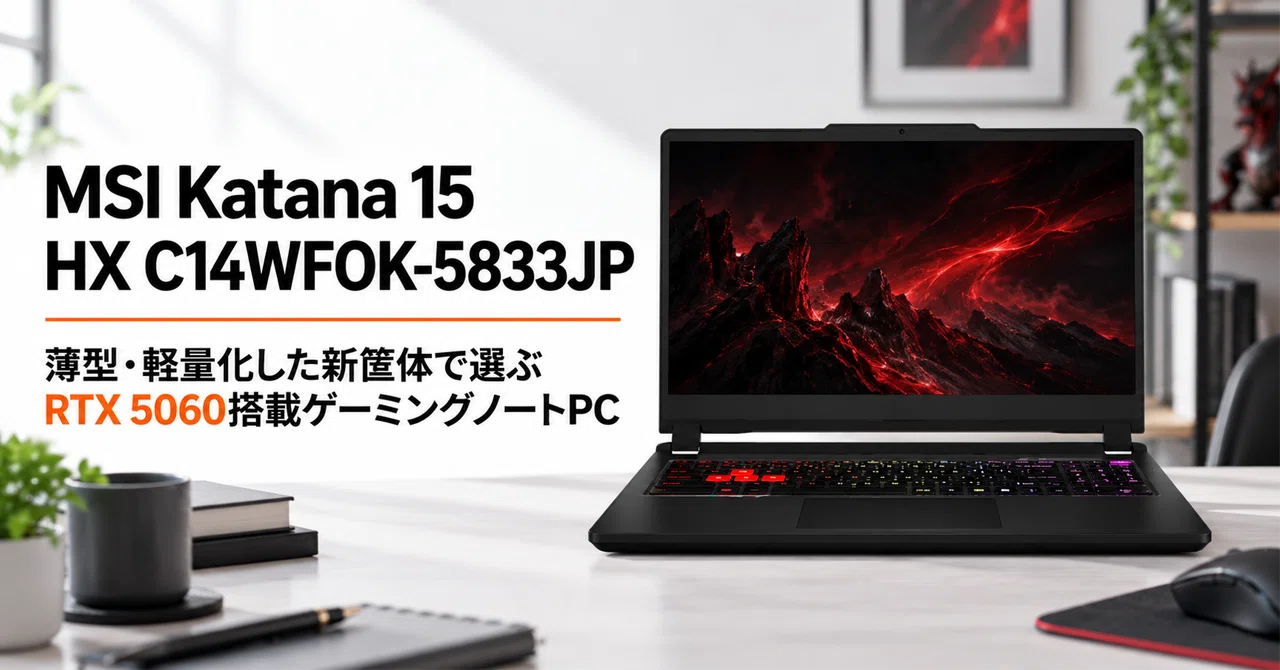 MSI Katana 15 HX C14WFOK-5833JP のレビュー・口コミ評判と特徴 薄型