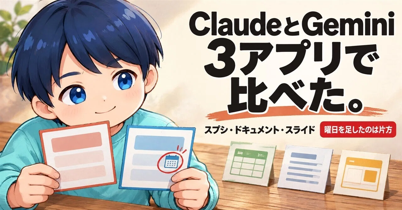 【Gemie23ページ】他の方購入不可‼️ ClaudeとGemini、3アプリで比較。曜日を足したのは片方｜kimura