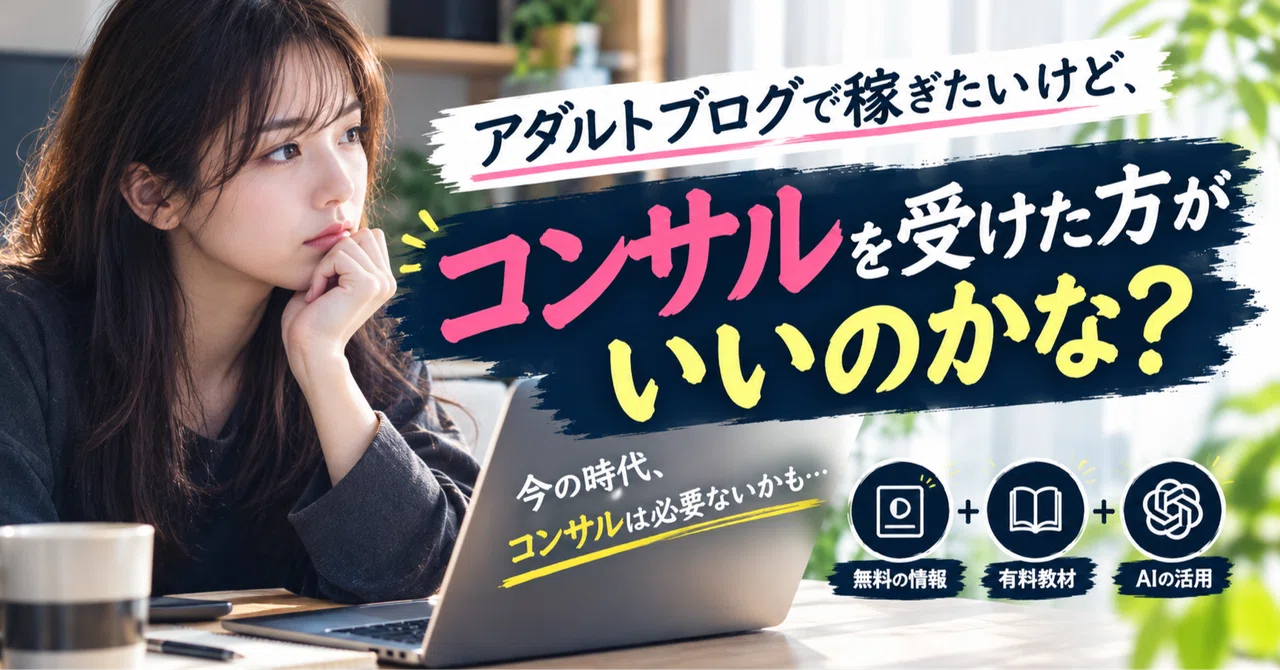 アダルトブログの運営に、コンサルティングが必要ないと思う理由