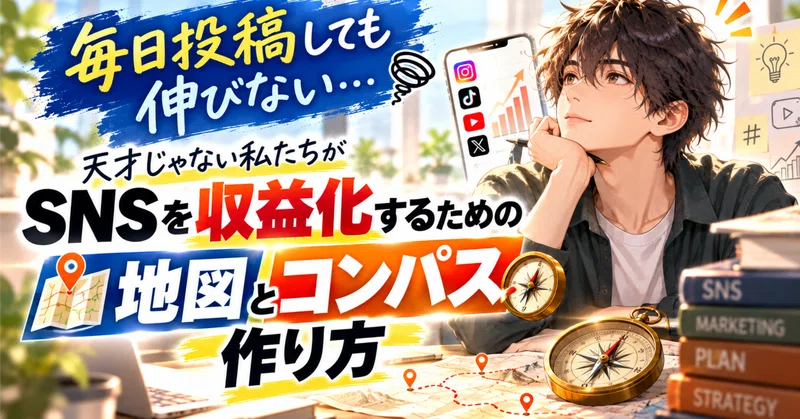 「毎日投稿しても伸びない…」天才じゃない私たちがSNSを収益化するための「地図とコンパス」の作り方