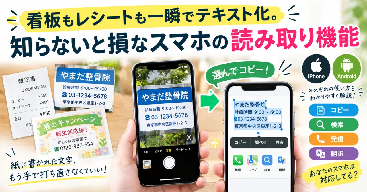 Instantly convert signs and receipts into text. Smartphone reading ...