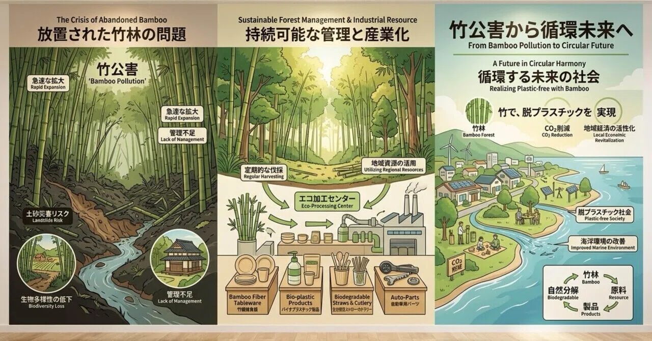 From Plastic to Bamboo: The Future of Bamboo Pollution｜未来を創る男