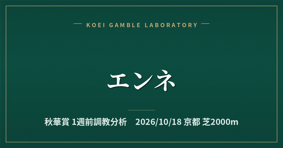 [Enne] 1-Week Pre-Race Training Analysis / Shuka Sho｜公営ギャンブル研究会