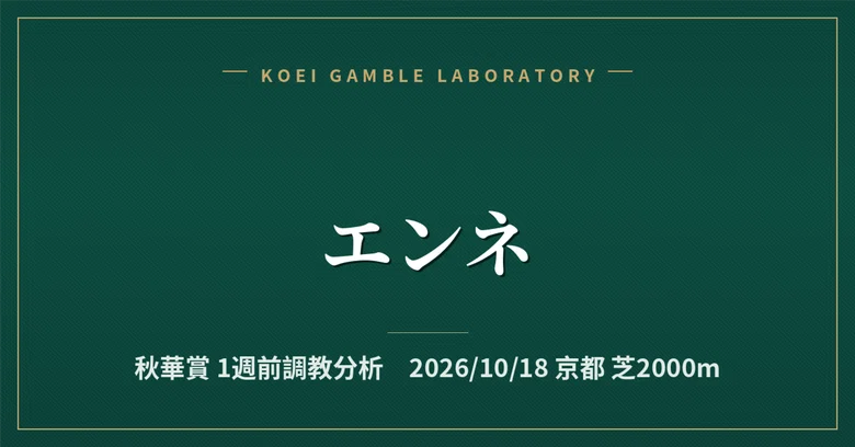 [Enne] 1-Week Pre-Race Training Analysis / Shuka Sho｜公営ギャンブル研究会