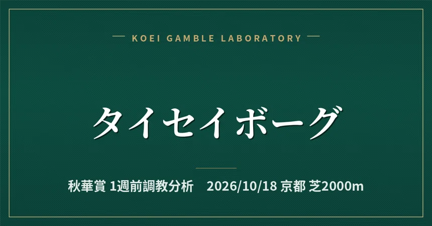 [Taisei Borg] 1-Week Pre-Race Training Analysis / Shuka Sho｜公営ギャンブル研究会