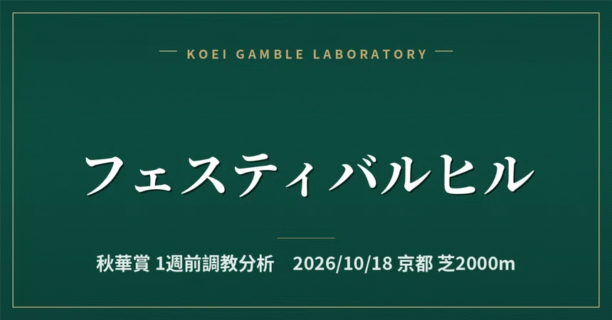 [Festival Hill] 1-Week Pre-Race Training Analysis / Shuka Sho｜公営ギャンブル研究会