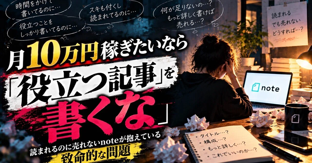 [If you want to earn 100,000 yen a month, stop writing 'helpful ...