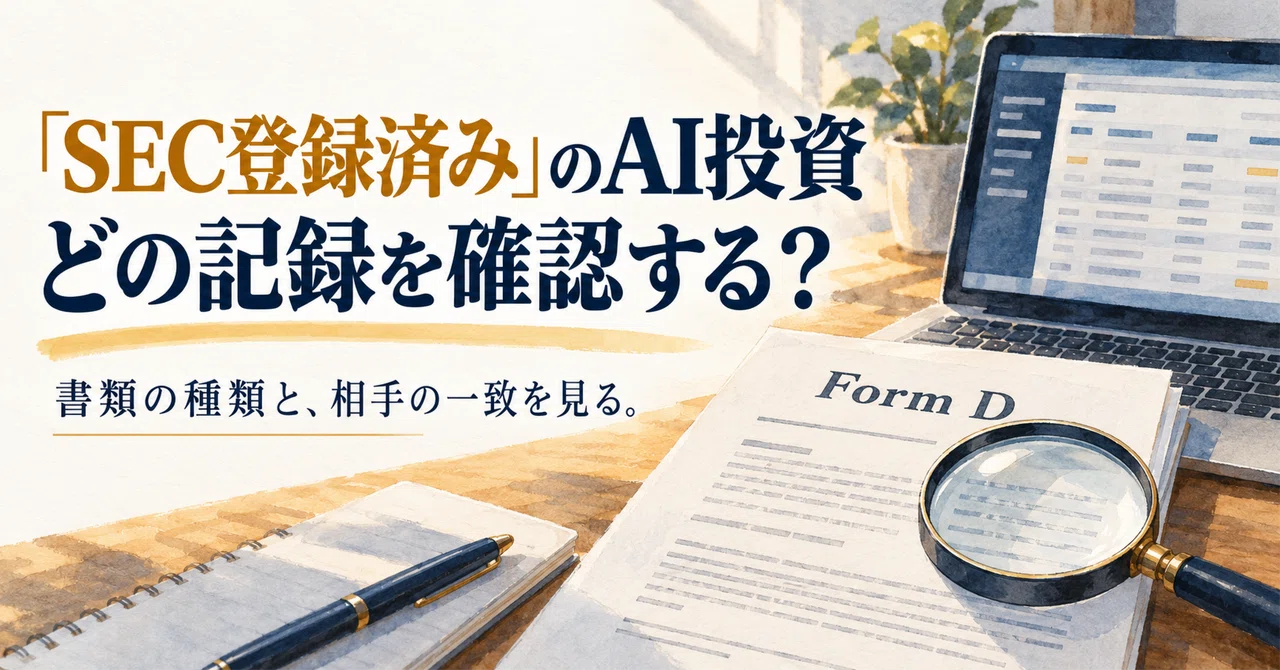 「SEC登録済み」のAI投資、どの記録を確認すればいい？