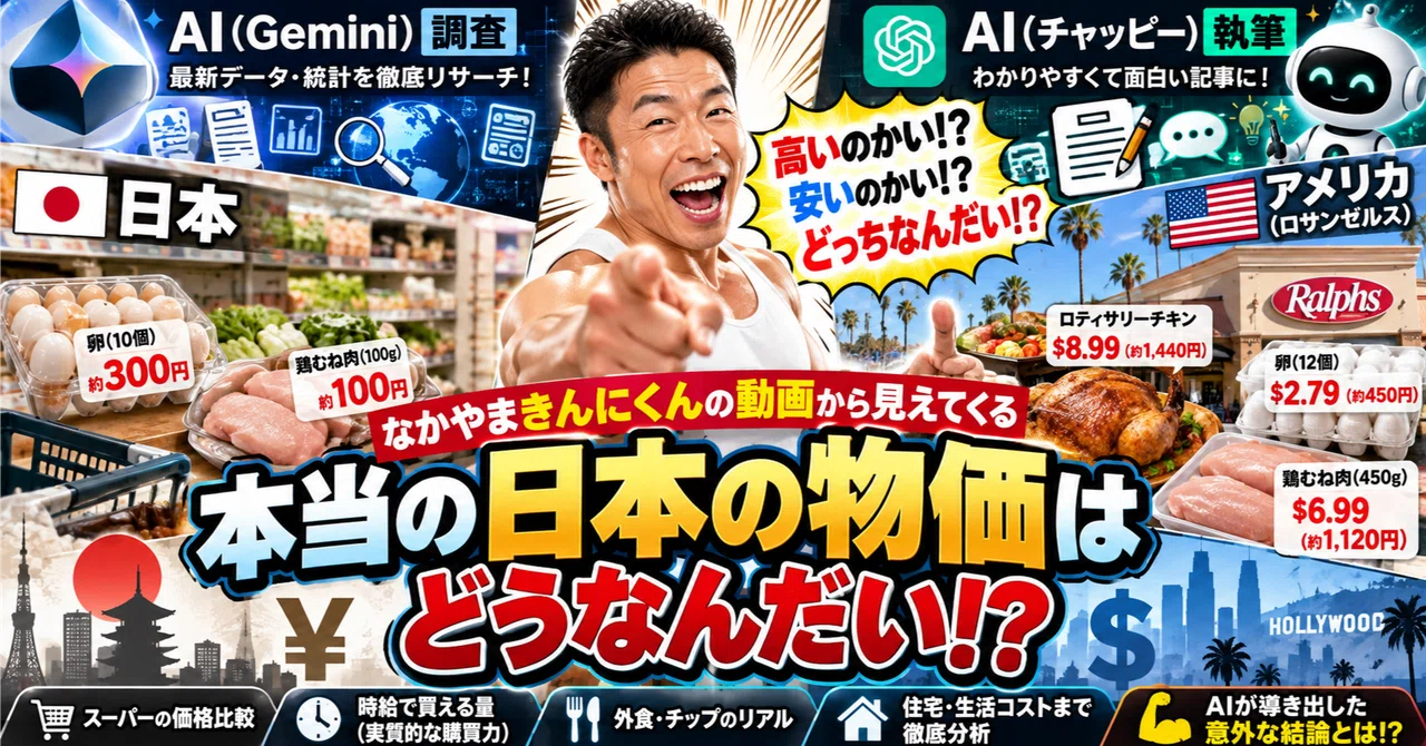 なかやまきんに君の動画から見えてくる、本当の日本の物価はどう ...