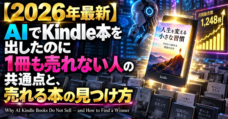 【2026年最新】AIでKindle本を出したのに1冊も売れない人の共通点と、売れる本の見つけ方