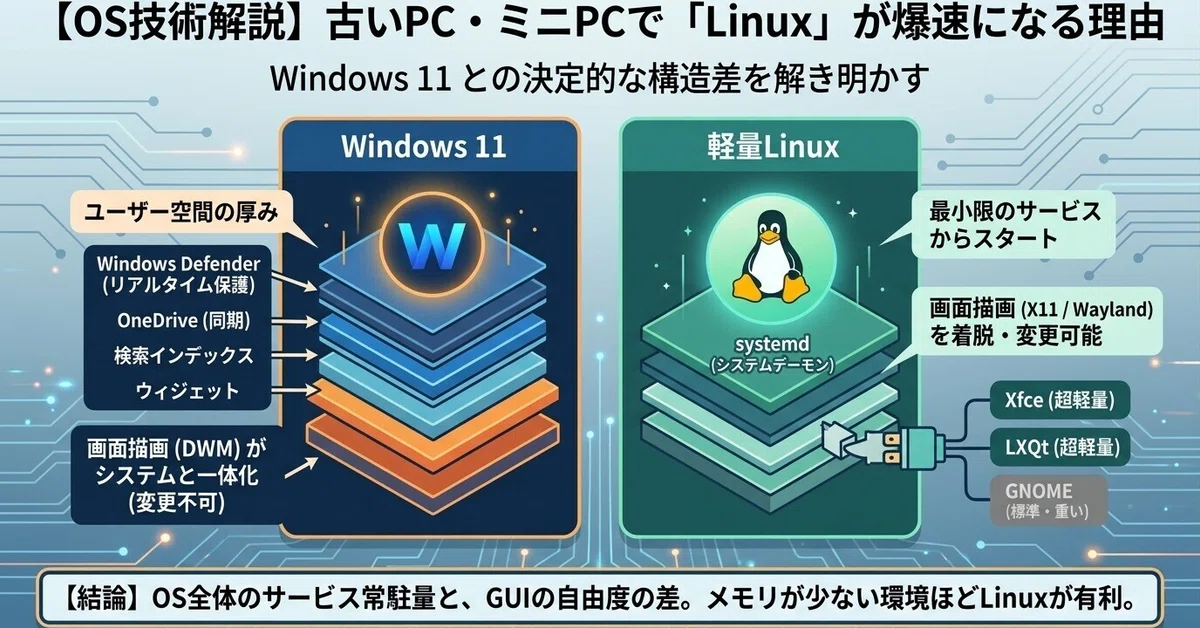 [OS/Kernel Structure] Why is Linux fast on old PCs and mini PCs? The ...